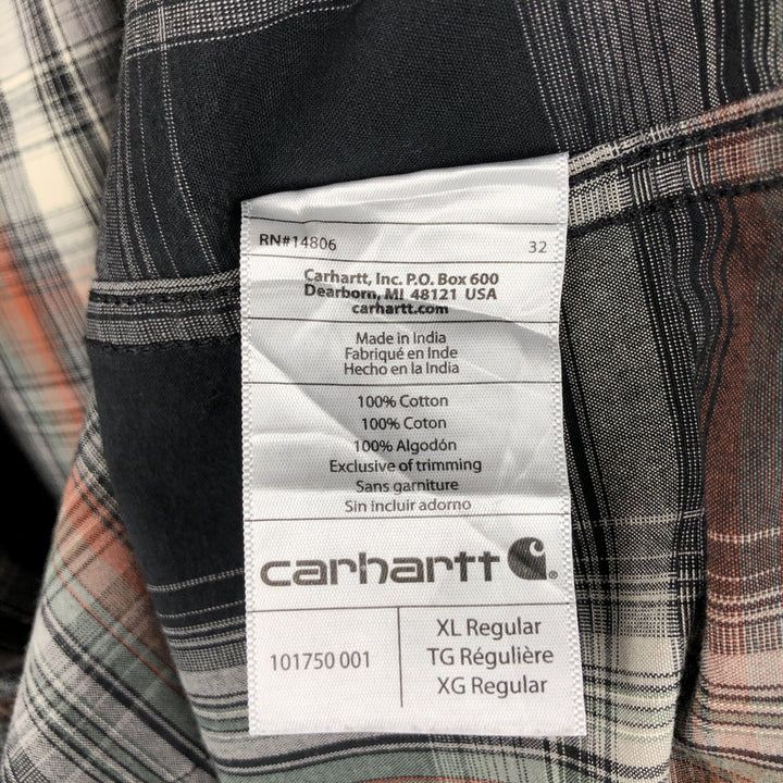 Carhartt Relaxed Fit Long Sleeve Button Down Work Shirt, Men's XL cotton Charcoal Vintage Second Hand