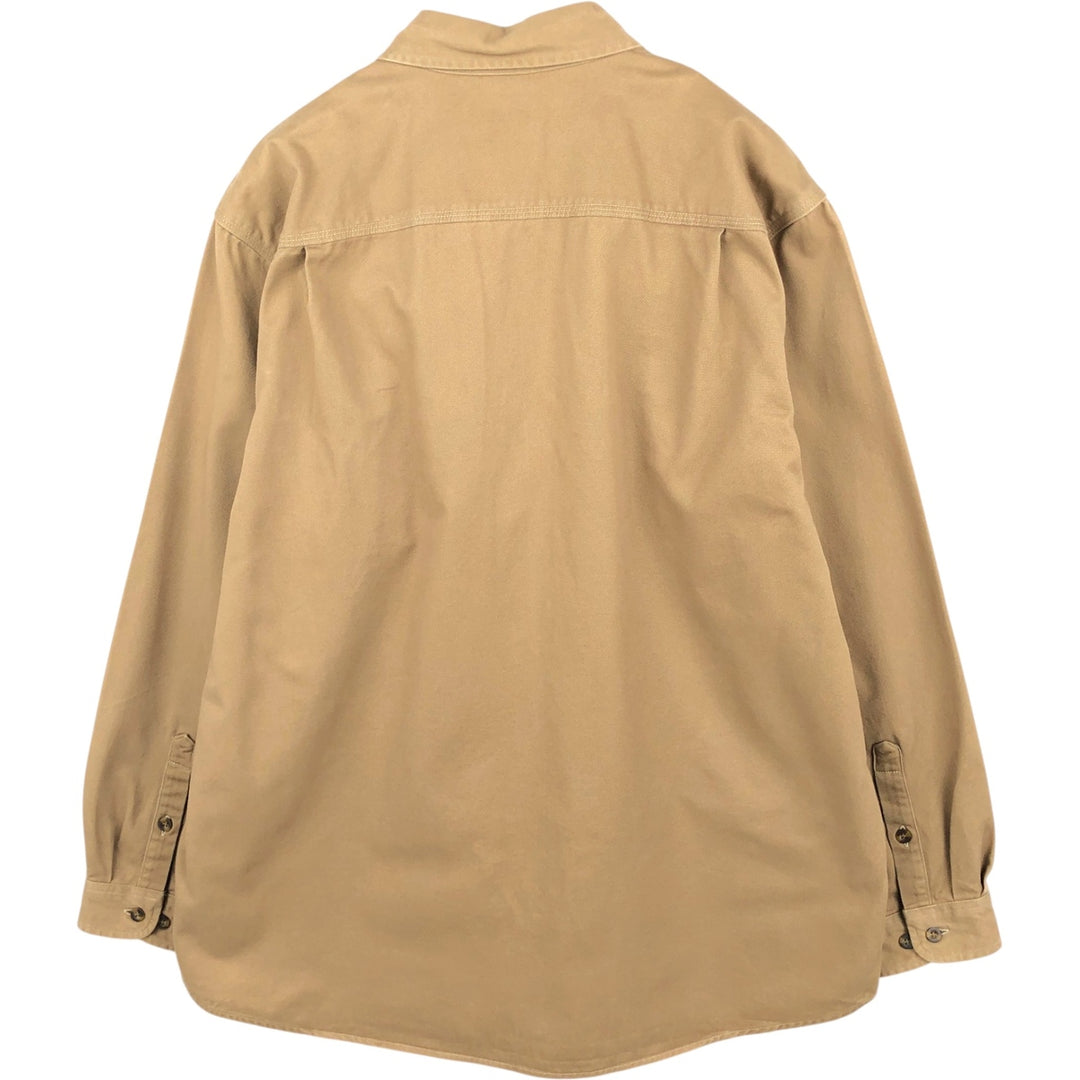 Carhartt ORIGINAL FIT long sleeve button-down work shirt, men's XL size cotton Khaki type brown Vintage Second Hand