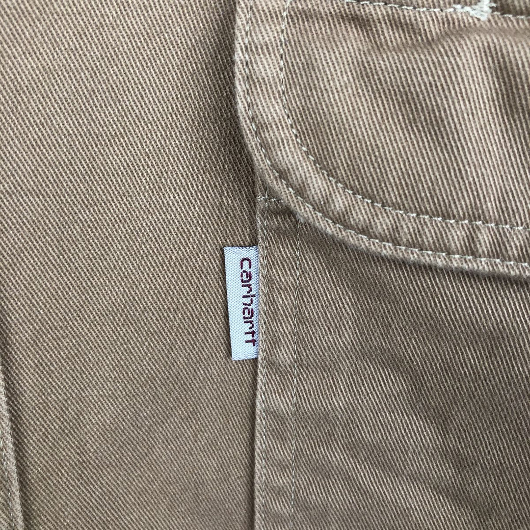 Carhartt ORIGINAL FIT long sleeve button-down work shirt, men's XL size cotton Khaki type brown Vintage Second Hand