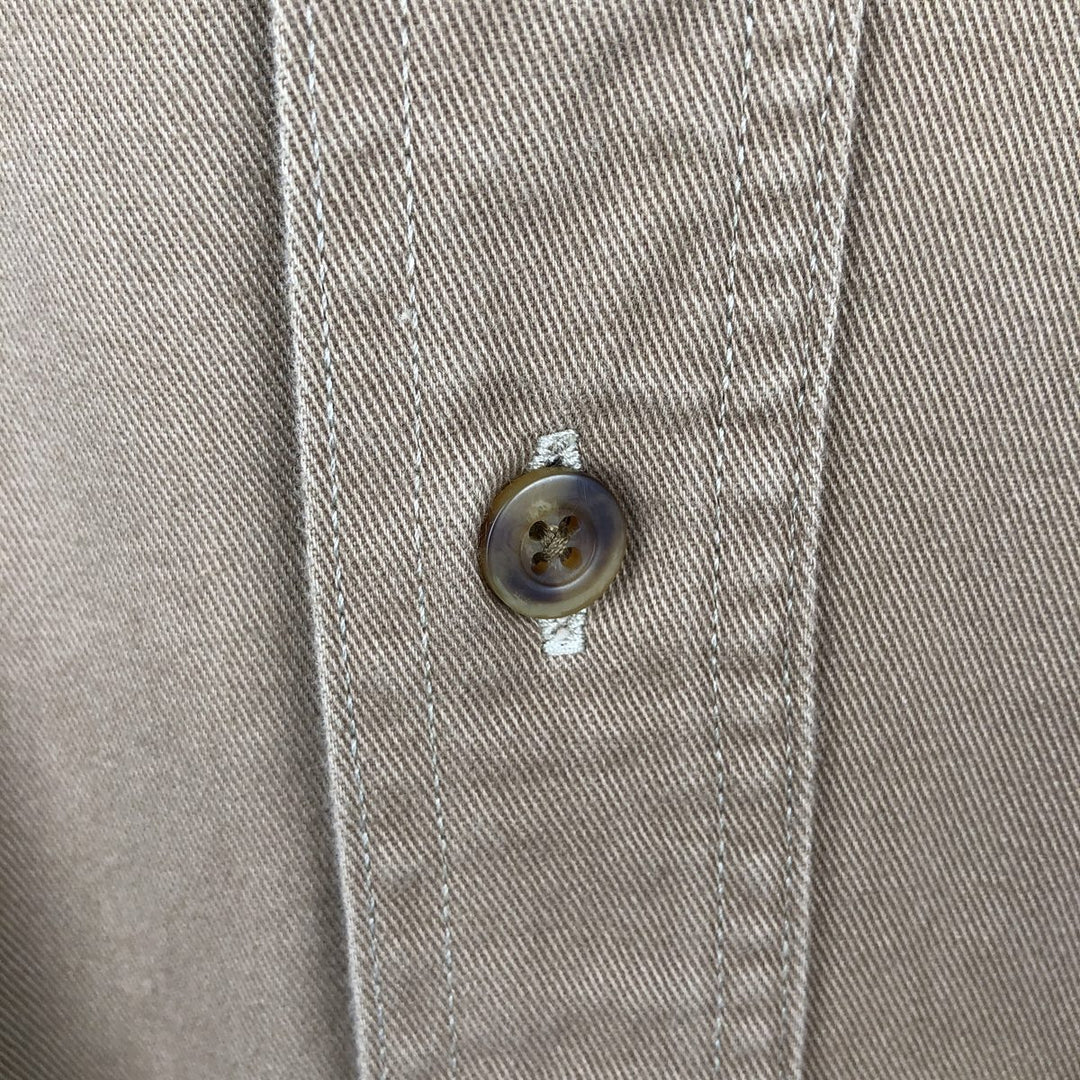 Carhartt ORIGINAL FIT long sleeve button-down work shirt, men's XL size cotton Khaki type brown Vintage Second Hand