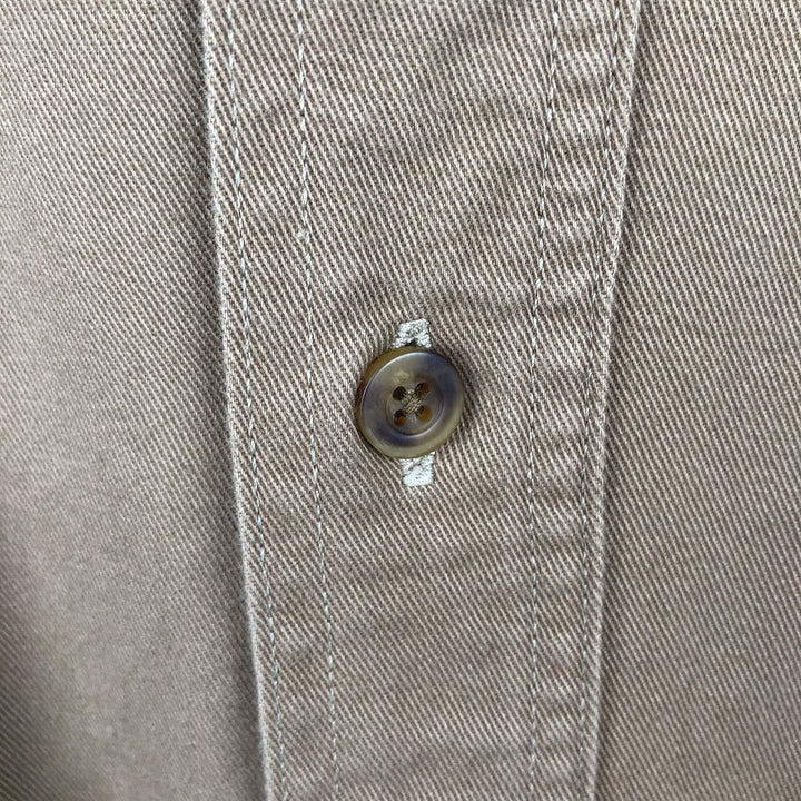 Carhartt ORIGINAL FIT long sleeve button-down work shirt, men's XL size cotton Khaki type brown Vintage Second Hand