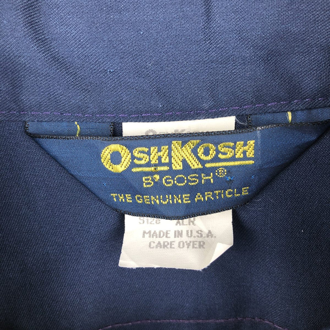 80'S Osh Kosh B'GOSH Long-Sleeve Work Shirt, Made in USA, Men's Size XL (approx.) cotton navy blue type Vintage Second Hand