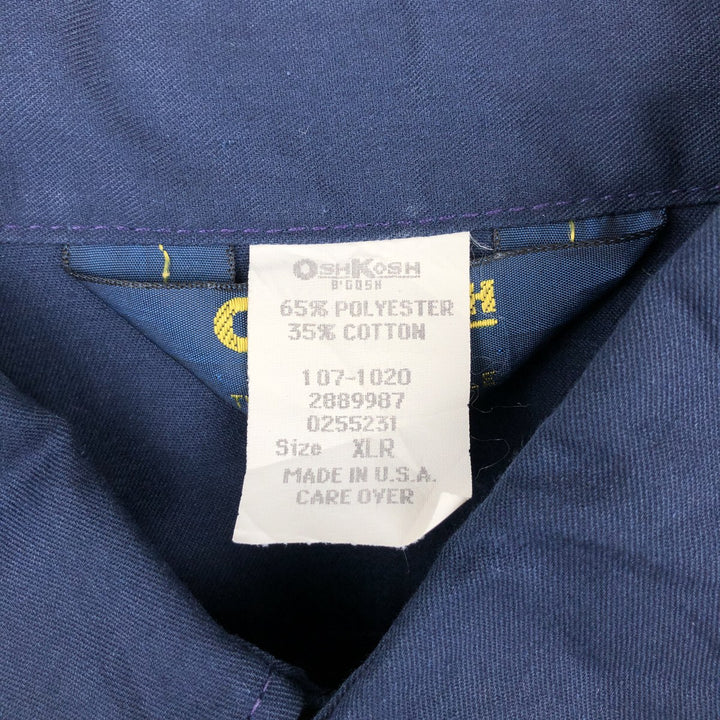 80'S Osh Kosh B'GOSH Long-Sleeve Work Shirt, Made in USA, Men's Size XL (approx.) cotton navy blue type Vintage Second Hand