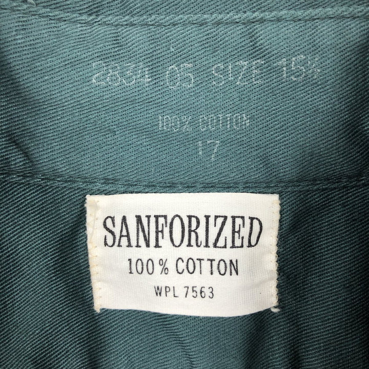 Long-sleeved work shirt, men's size M. cotton Green type dark green Vintage Second Hand