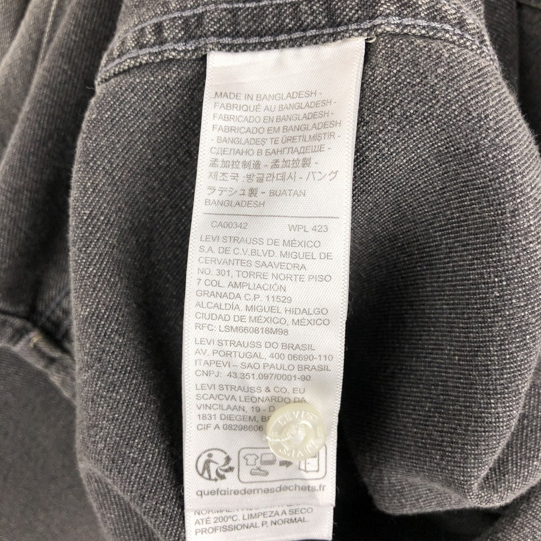 Levi's Standard Long-Sleeve Denim Western Shirt, Men's Size M (approx.) cotton Charcoal Vintage Second Hand