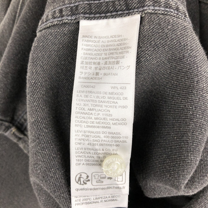 Levi's Standard Long-Sleeve Denim Western Shirt, Men's Size M (approx.) cotton Charcoal Vintage Second Hand