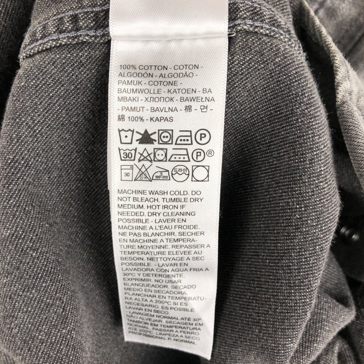 Levi's Standard Long-Sleeve Denim Western Shirt, Men's Size M (approx.) cotton Charcoal Vintage Second Hand