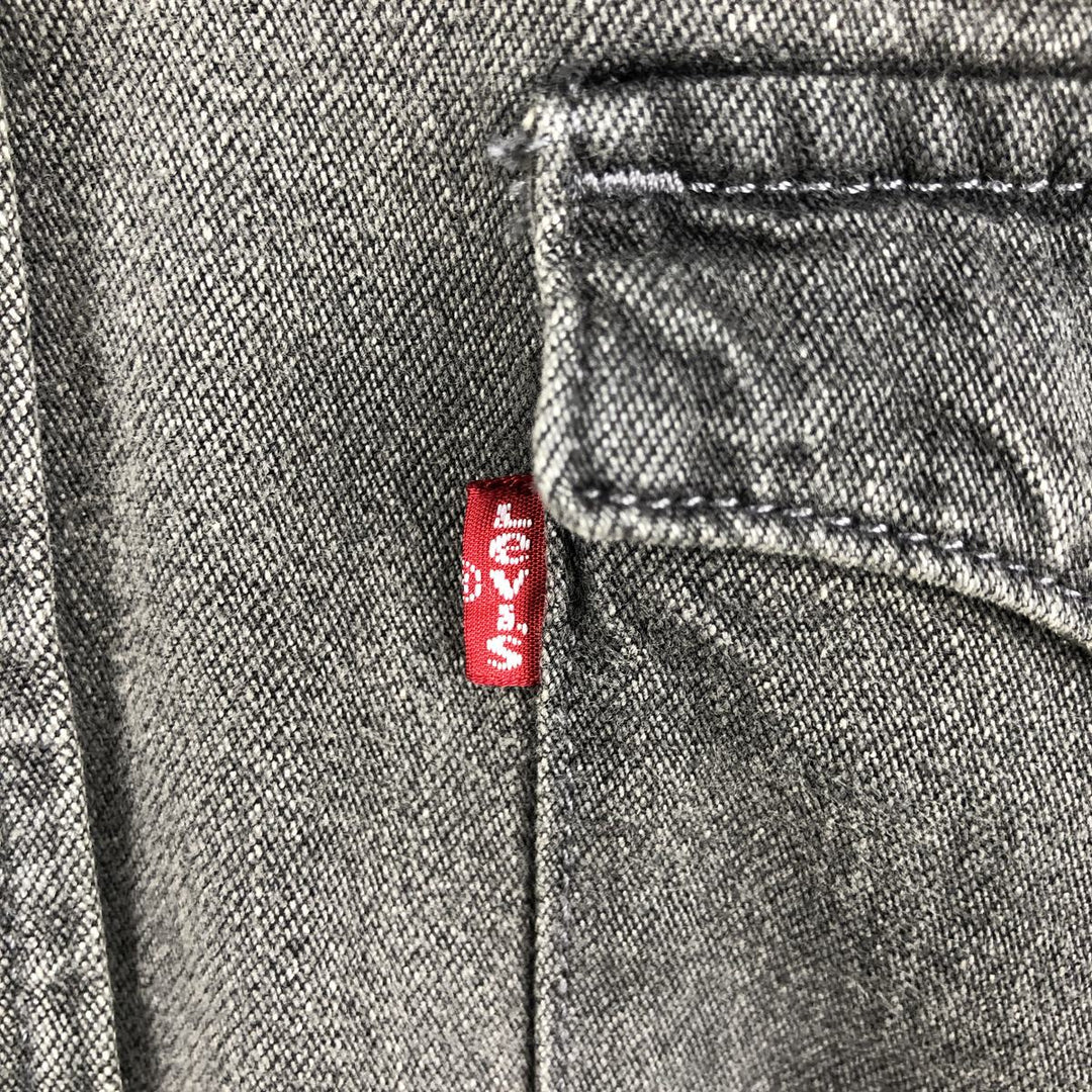 Levi's Standard Long-Sleeve Denim Western Shirt, Men's Size M (approx.) cotton Charcoal Vintage Second Hand
