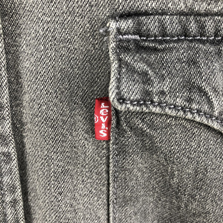 Levi's Standard Long-Sleeve Denim Western Shirt, Men's Size M (approx.) cotton Charcoal Vintage Second Hand