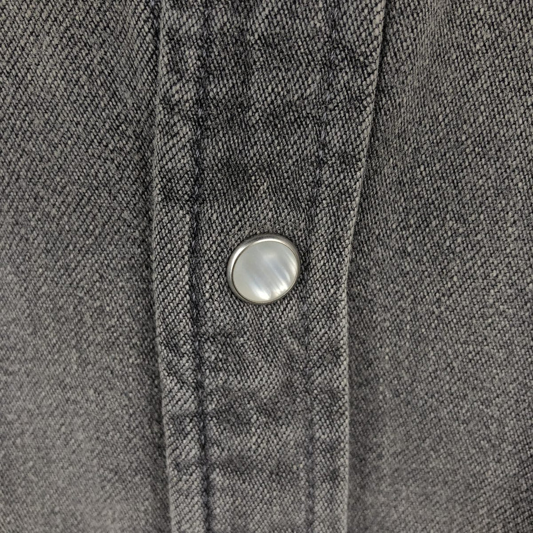 Levi's Standard Long-Sleeve Denim Western Shirt, Men's Size M (approx.) cotton Charcoal Vintage Second Hand