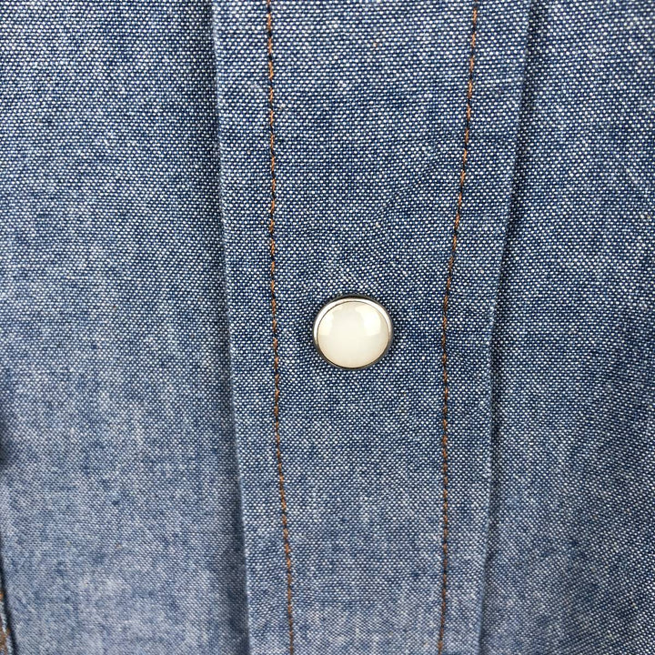 Wrangler Long-Sleeve Chambray Shirt, Men's Size M (approx.) cotton Blue type light blue Vintage Second Hand