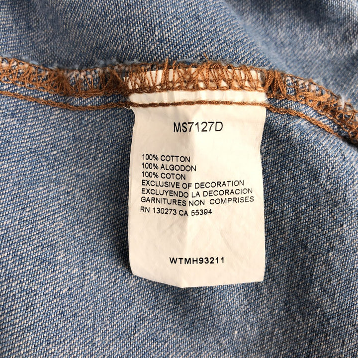 Wrangler Long Sleeve Denim Western Shirt, Men's XL cotton Blue type light blue Vintage Second Hand