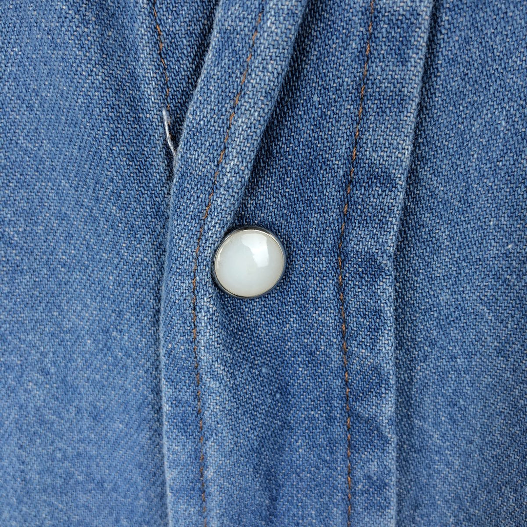 Wrangler Long Sleeve Denim Western Shirt, Men's XL cotton Blue type light blue Vintage Second Hand