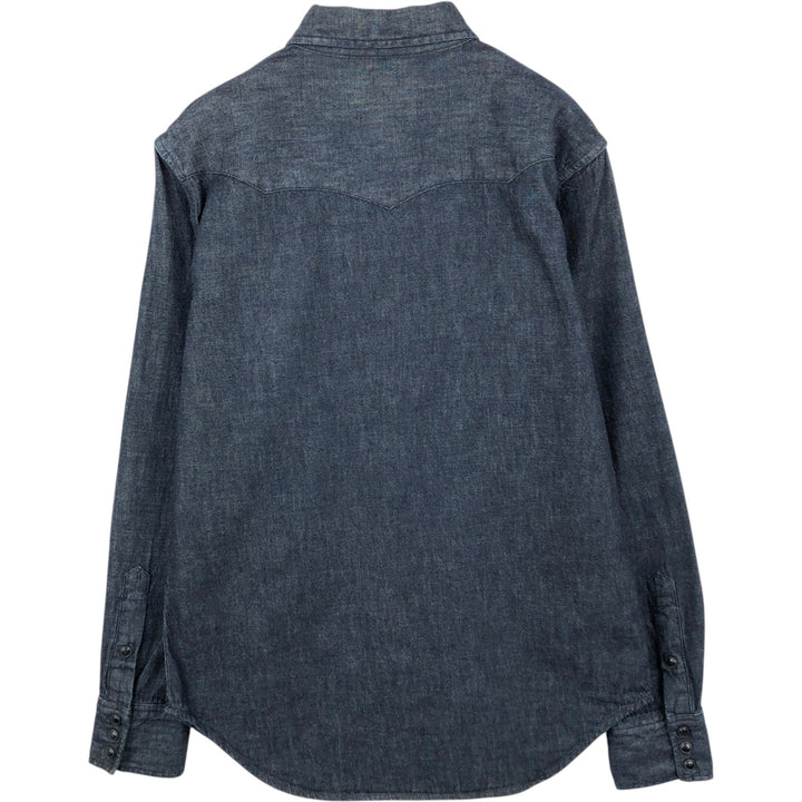 Ralph Lauren Polo RALPH LAUREN Long-Sleeve Denim Western Shirt, Men's Size S (approx.) cotton Indigo Vintage Second Hand