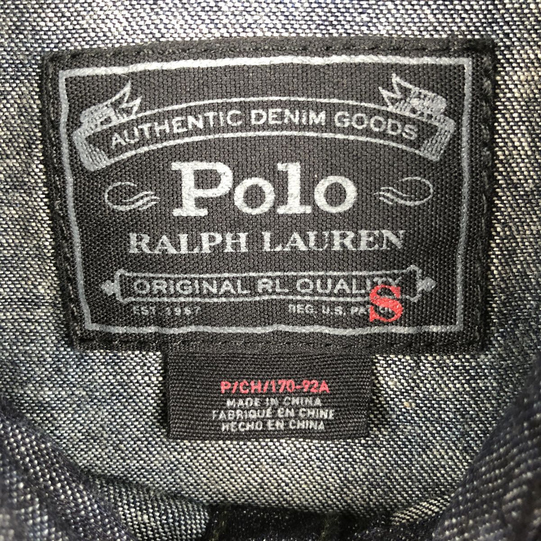 Ralph Lauren Polo RALPH LAUREN Long-Sleeve Denim Western Shirt, Men's Size S (approx.) cotton Indigo Vintage Second Hand