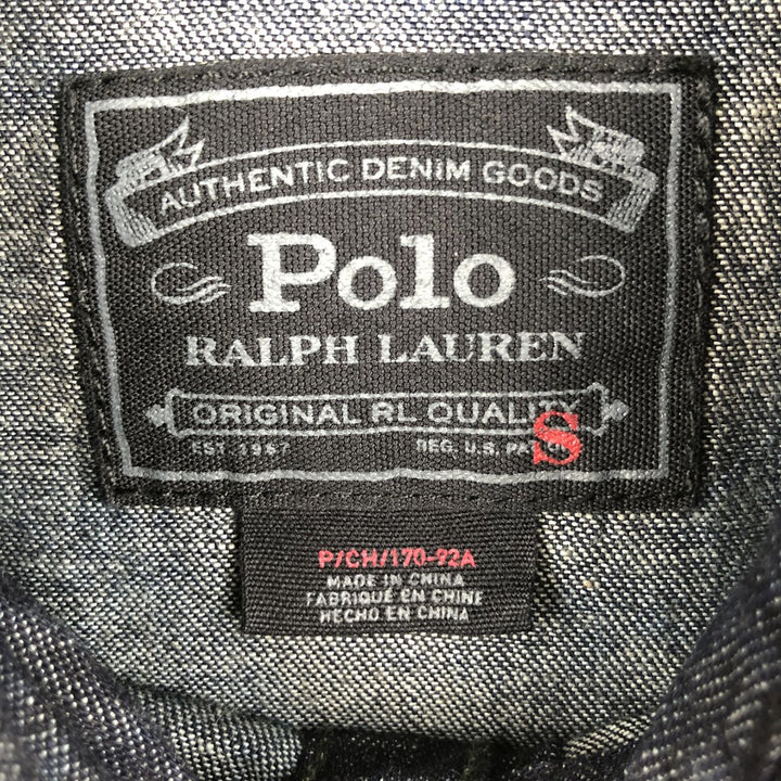 Ralph Lauren Polo RALPH LAUREN Long-Sleeve Denim Western Shirt, Men's Size S (approx.) cotton Indigo Vintage Second Hand