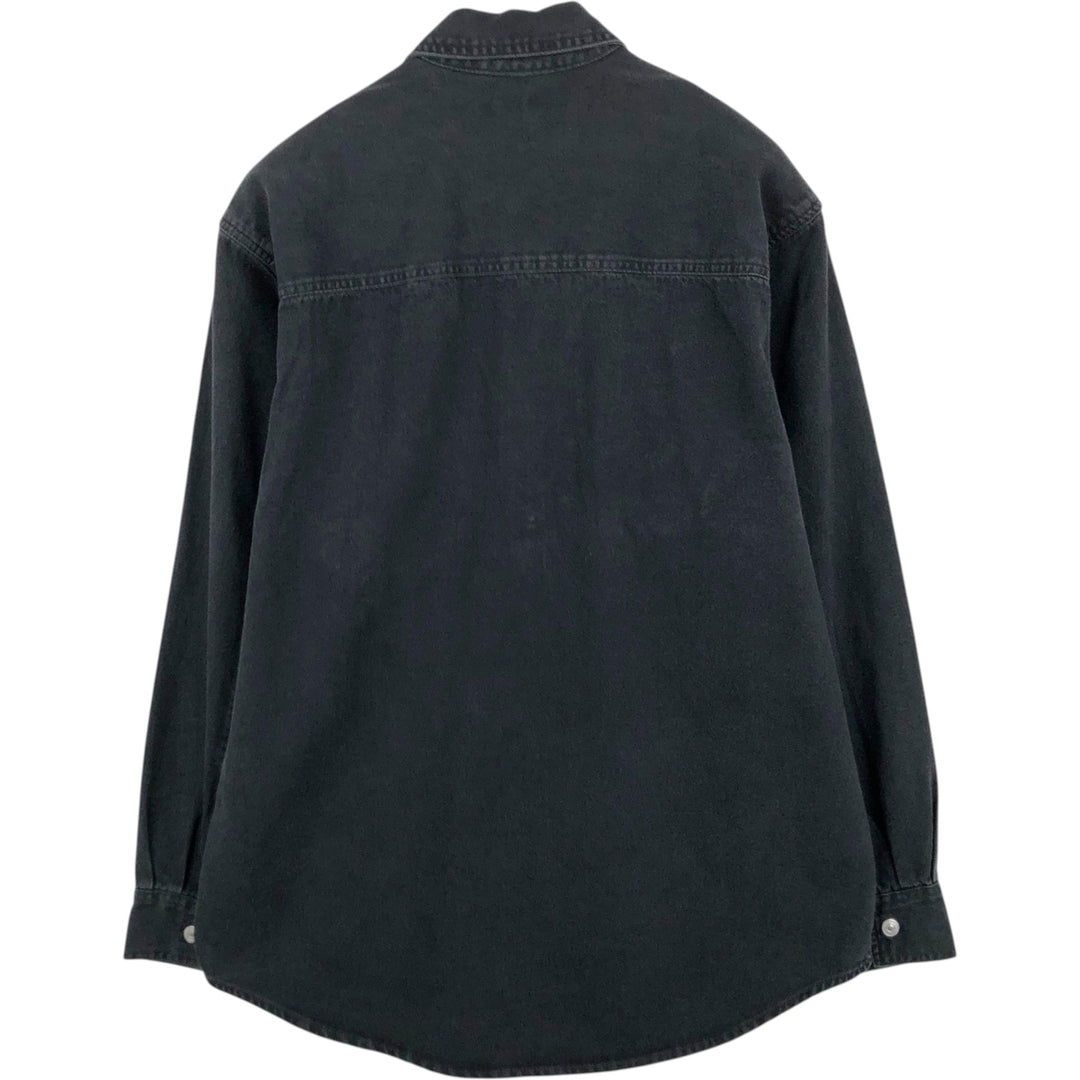 Levi's long-sleeved black denim shirt, men's size S (approx.) cotton black type Vintage Second Hand