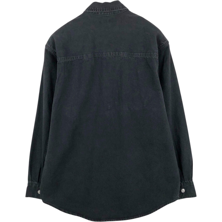 Levi's long-sleeved black denim shirt, men's size S (approx.) cotton black type Vintage Second Hand