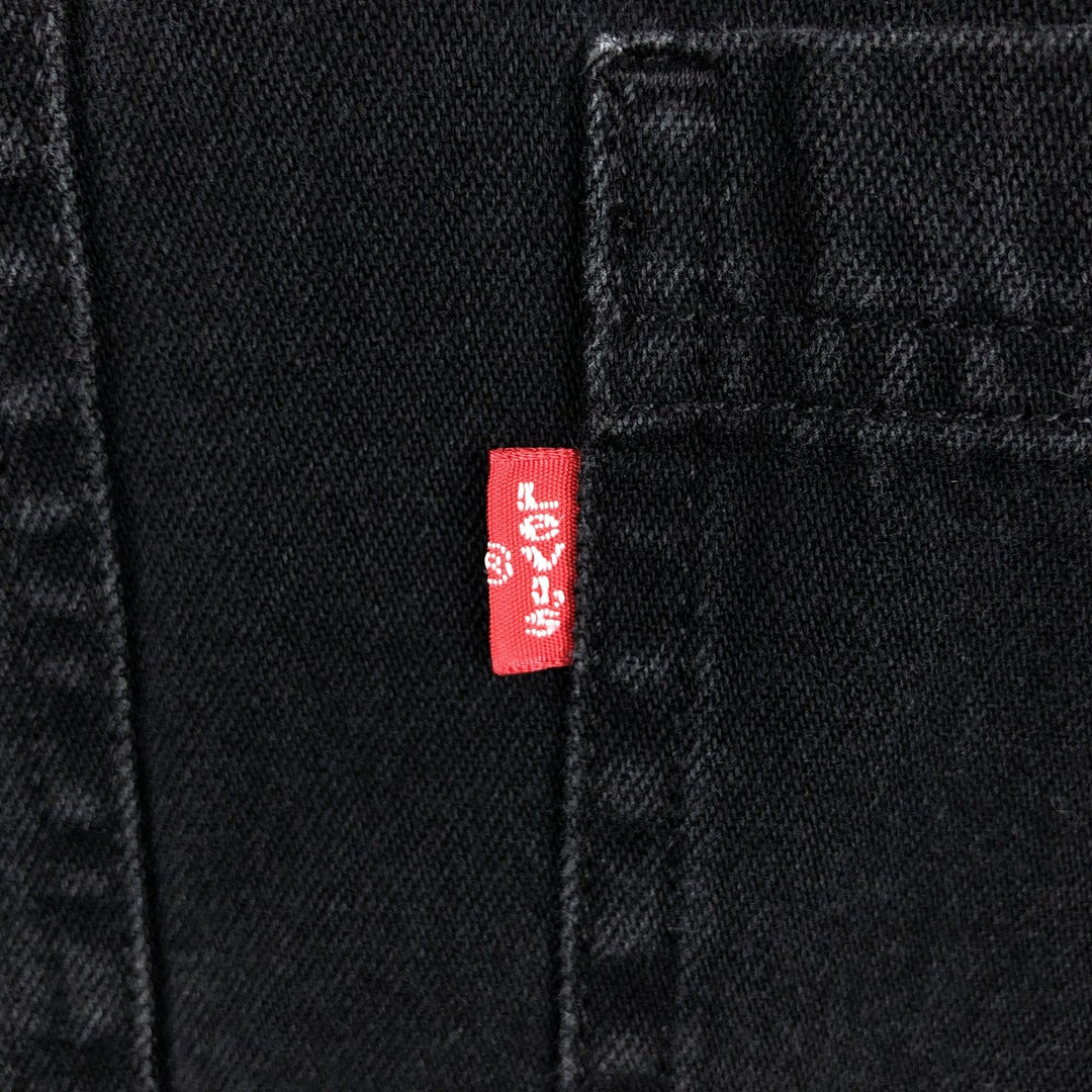 Levi's long-sleeved black denim shirt, men's size S (approx.) cotton black type Vintage Second Hand