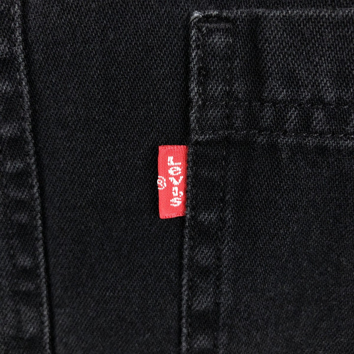 Levi's long-sleeved black denim shirt, men's size S (approx.) cotton black type Vintage Second Hand