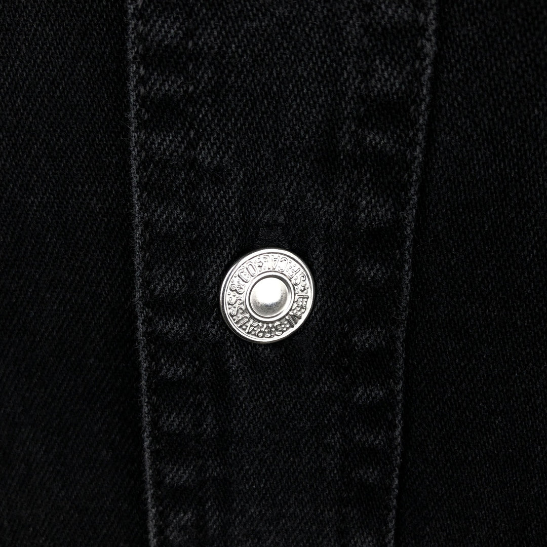 Levi's long-sleeved black denim shirt, men's size S (approx.) cotton black type Vintage Second Hand
