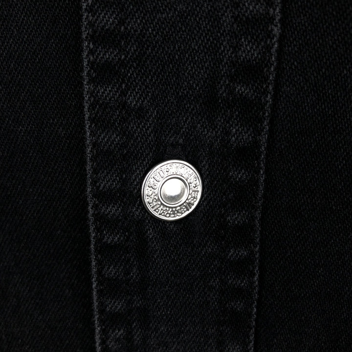 Levi's long-sleeved black denim shirt, men's size S (approx.) cotton black type Vintage Second Hand