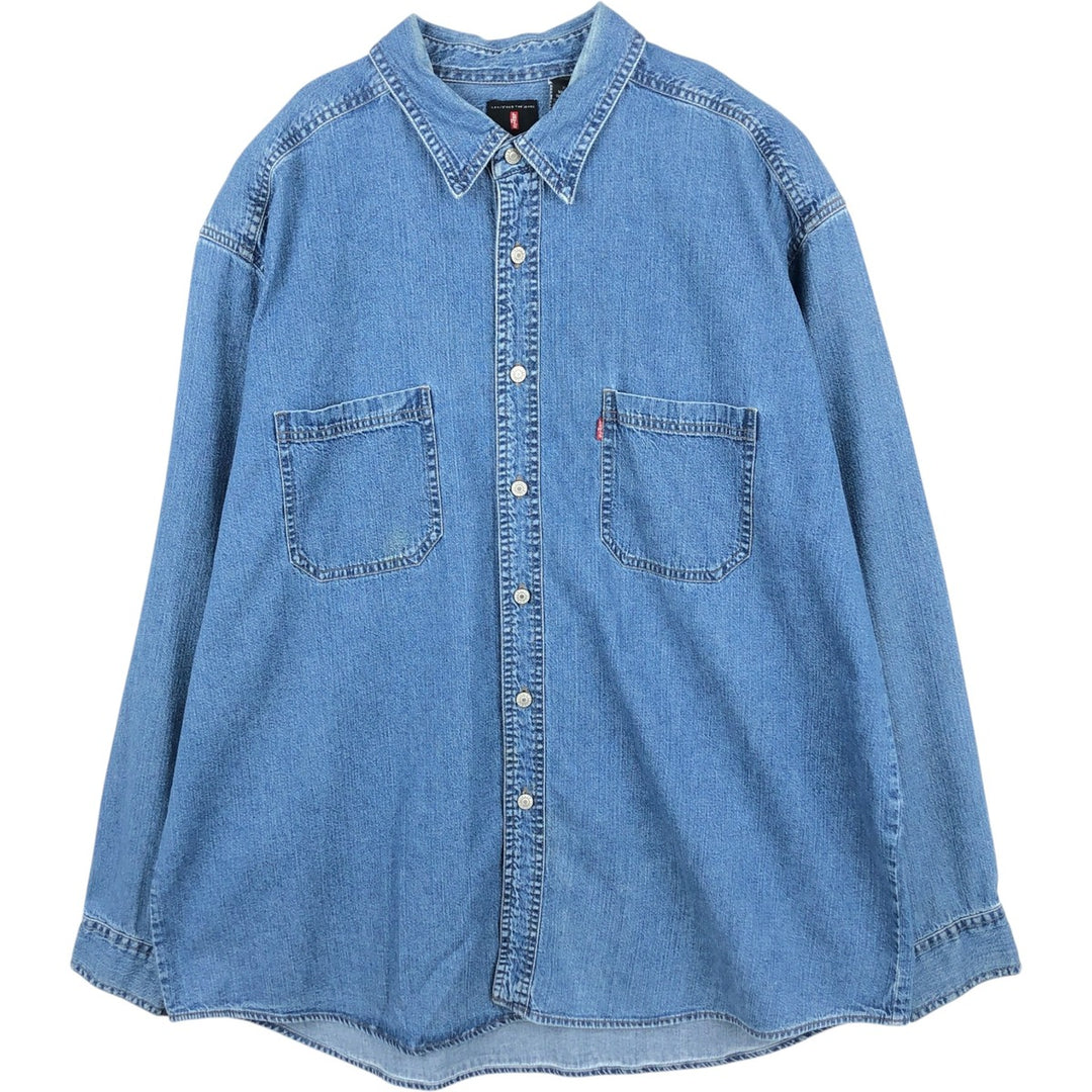 Levi's long sleeve denim shirt, men's size XL cotton blue type Vintage Second Hand