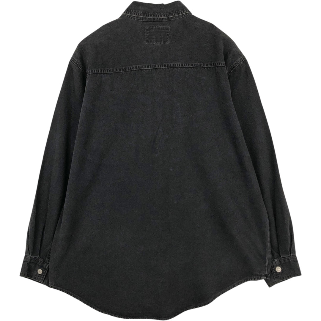 Levi's RED TAB Long-Sleeve Black Denim Shirt, Men's Size L (approx.) cotton black type Vintage Second Hand