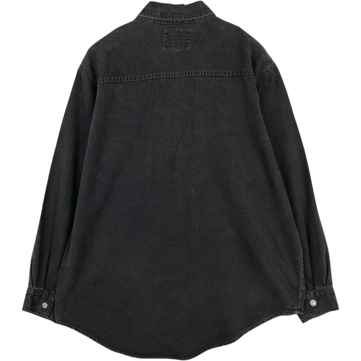 Levi's RED TAB Long-Sleeve Black Denim Shirt, Men's Size L (approx.) cotton black type Vintage Second Hand
