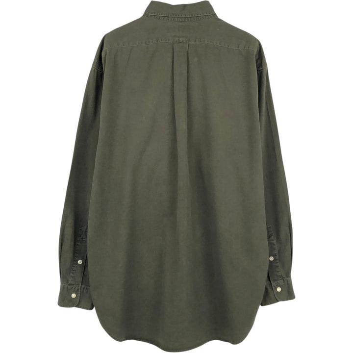 Ralph Lauren BLAKE long sleeve button down shirt, men's size L cotton Khaki type sage green Vintage Second Hand