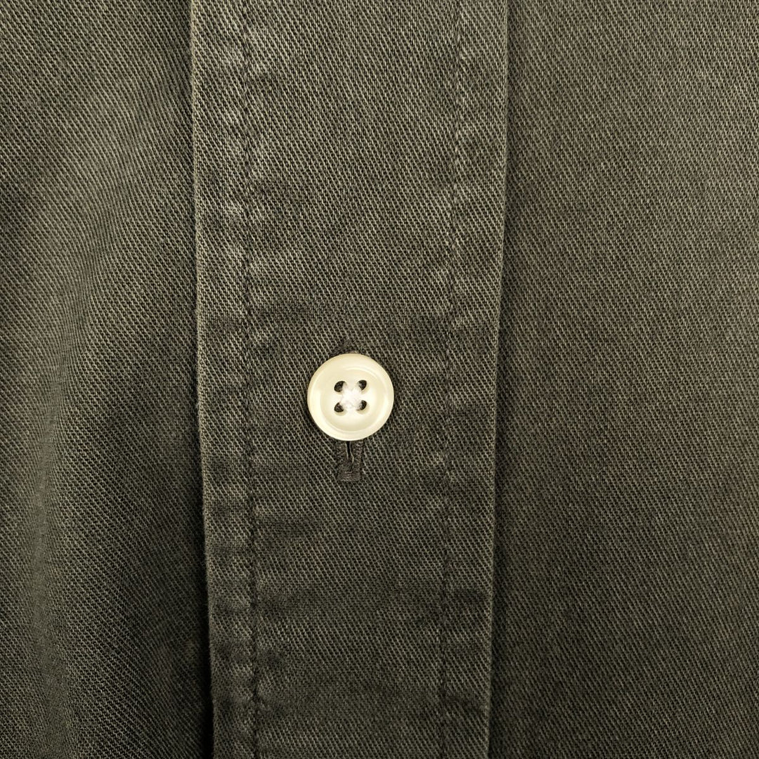 Ralph Lauren BLAKE long sleeve button down shirt, men's size L cotton Khaki type sage green Vintage Second Hand