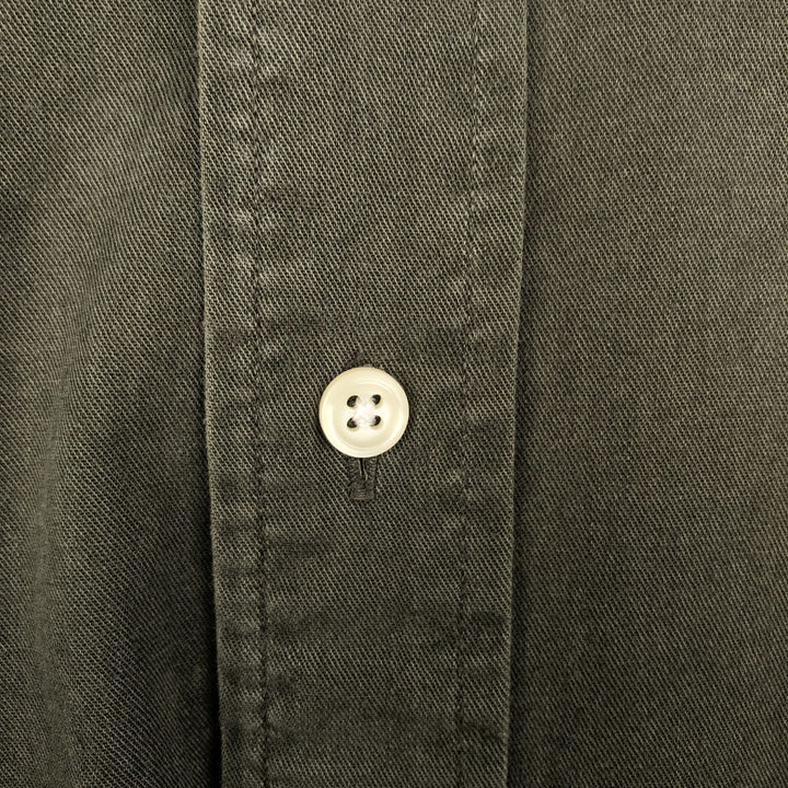 Ralph Lauren BLAKE long sleeve button down shirt, men's size L cotton Khaki type sage green Vintage Second Hand