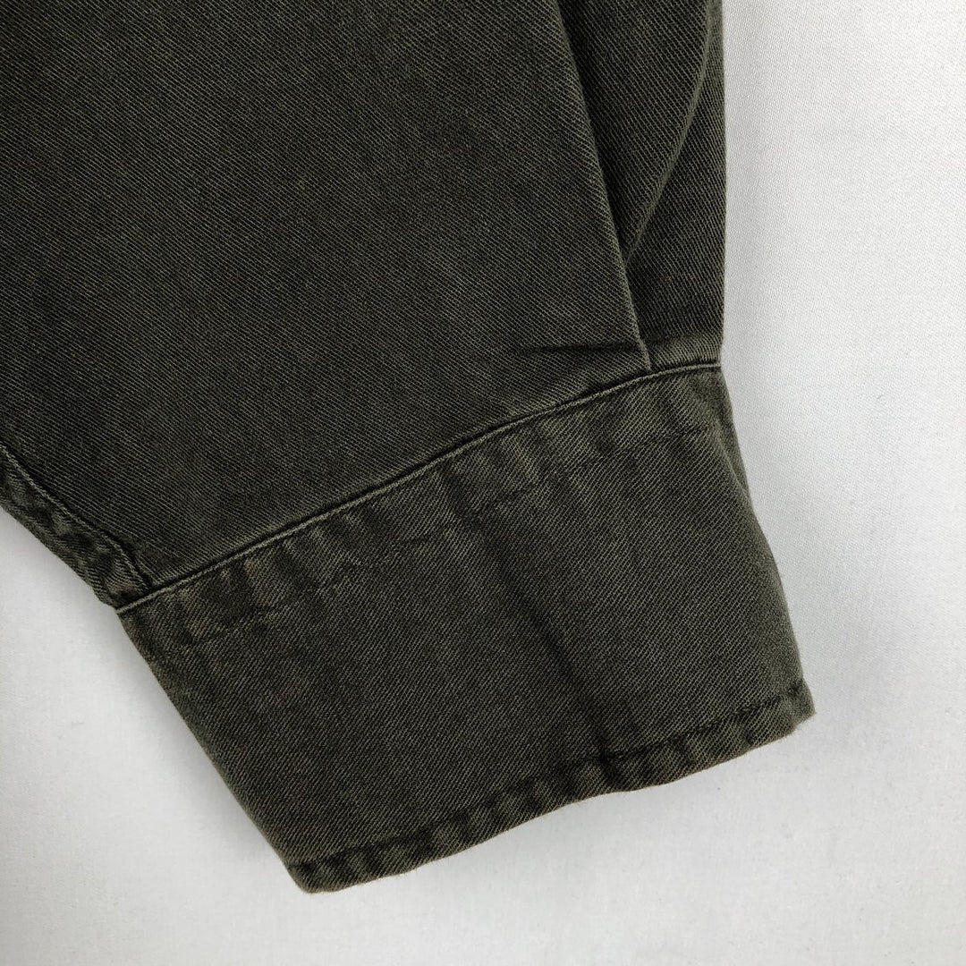 Ralph Lauren BLAKE long sleeve button down shirt, men's size L cotton Khaki type sage green Vintage Second Hand