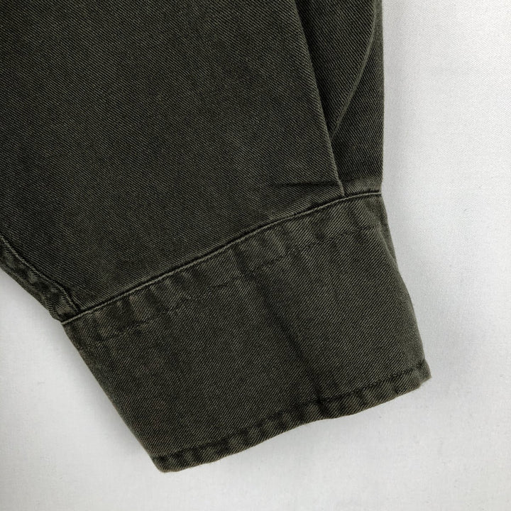 Ralph Lauren BLAKE long sleeve button down shirt, men's size L cotton Khaki type sage green Vintage Second Hand