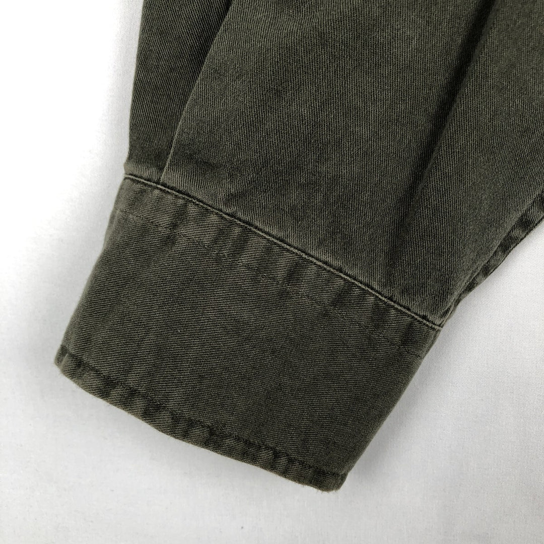 Ralph Lauren BLAKE long sleeve button down shirt, men's size L cotton Khaki type sage green Vintage Second Hand