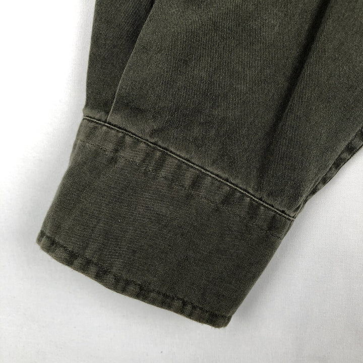 Ralph Lauren BLAKE long sleeve button down shirt, men's size L cotton Khaki type sage green Vintage Second Hand