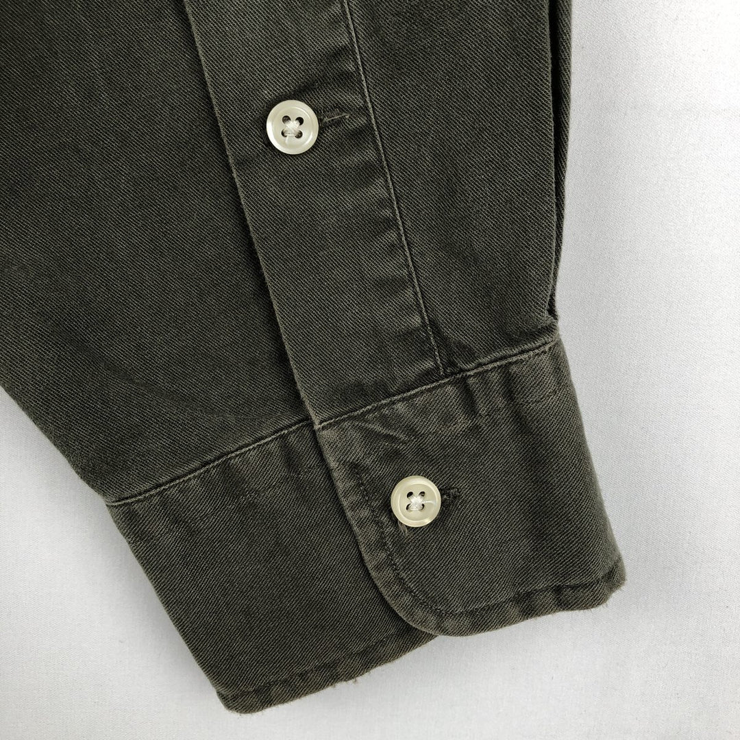 Ralph Lauren BLAKE long sleeve button down shirt, men's size L cotton Khaki type sage green Vintage Second Hand
