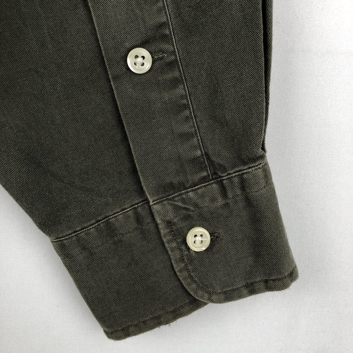 Ralph Lauren BLAKE long sleeve button down shirt, men's size L cotton Khaki type sage green Vintage Second Hand