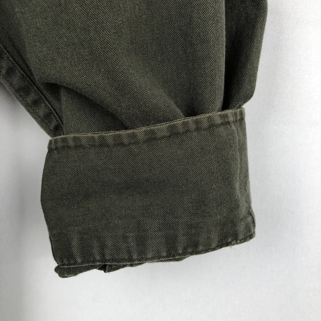 Ralph Lauren BLAKE long sleeve button down shirt, men's size L cotton Khaki type sage green Vintage Second Hand