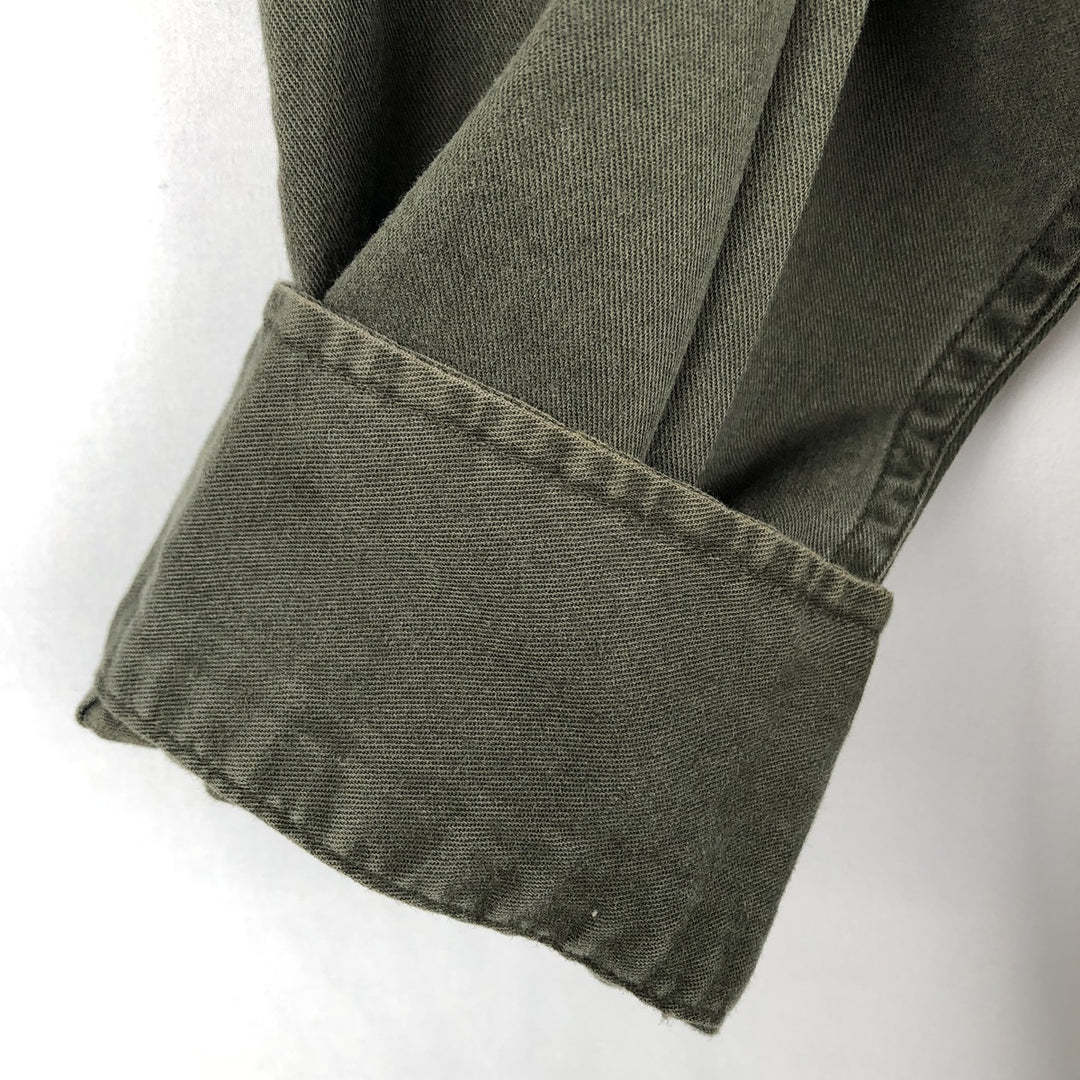 Ralph Lauren BLAKE long sleeve button down shirt, men's size L cotton Khaki type sage green Vintage Second Hand