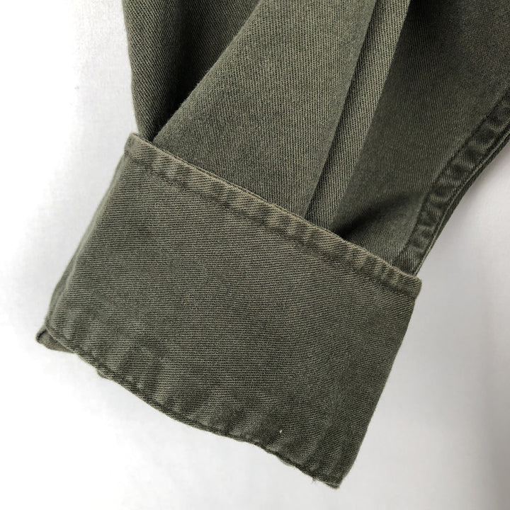 Ralph Lauren BLAKE long sleeve button down shirt, men's size L cotton Khaki type sage green Vintage Second Hand