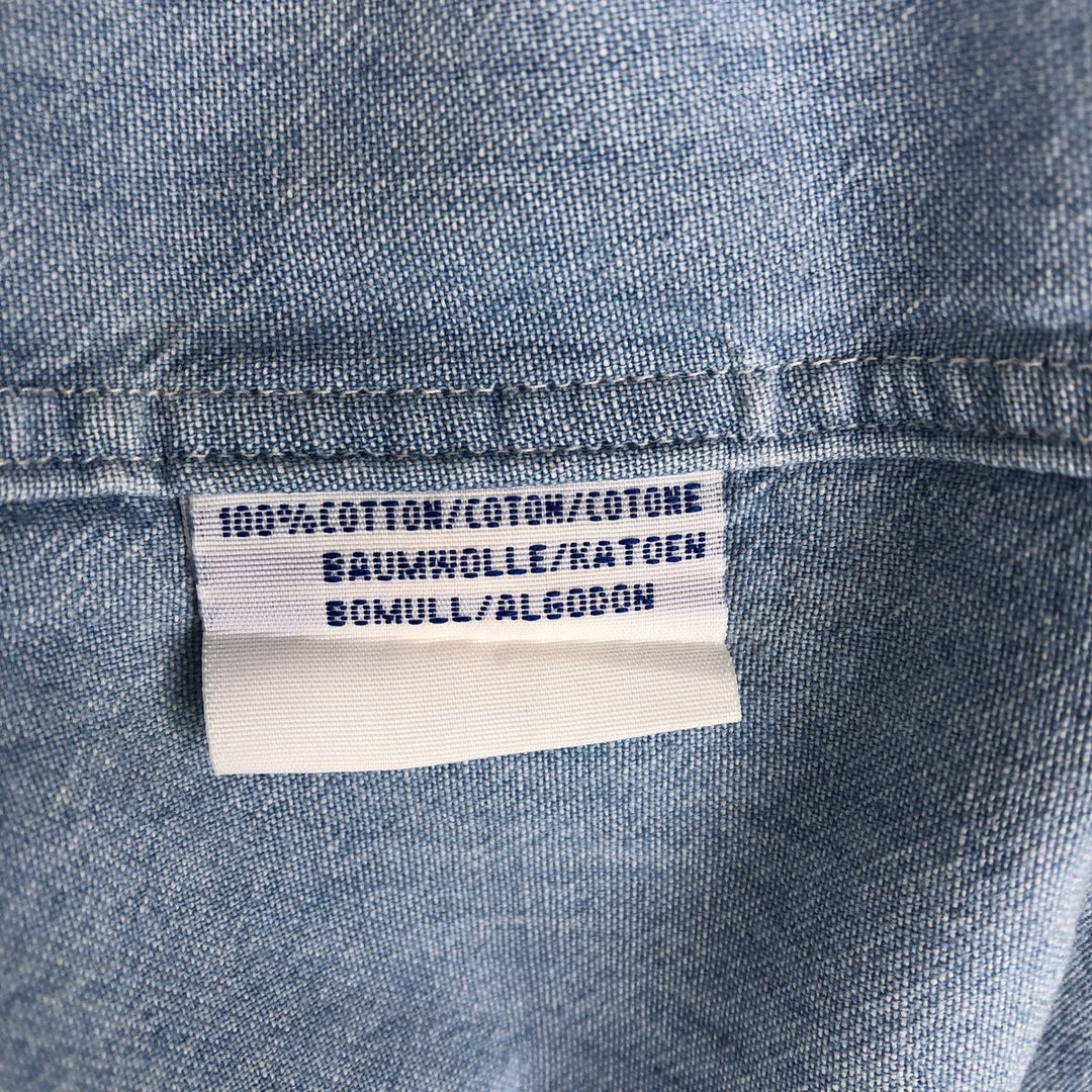 Ralph Lauren POLO by Ralph Lauren long sleeve button down shirt, men's XL size cotton Blue type light blue Vintage Second Hand