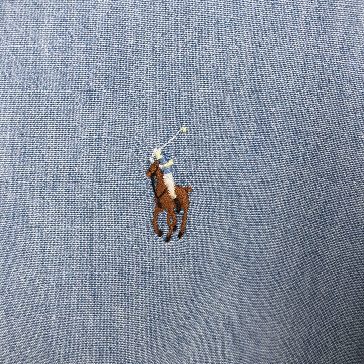Ralph Lauren POLO by Ralph Lauren long sleeve button down shirt, men's XL size cotton Blue type light blue Vintage Second Hand