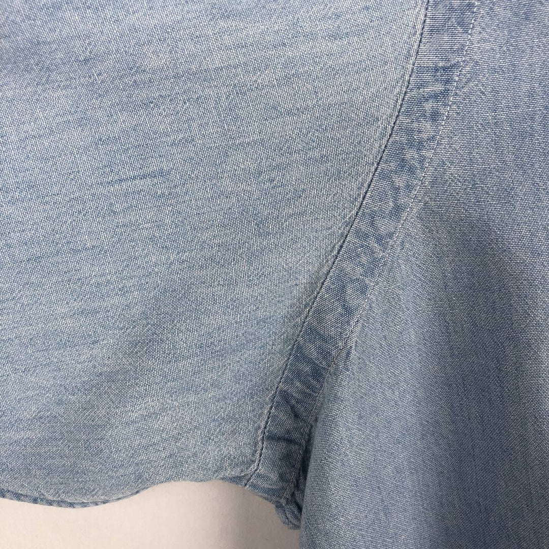 Ralph Lauren POLO by Ralph Lauren long sleeve button down shirt, men's XL size cotton Blue type light blue Vintage Second Hand