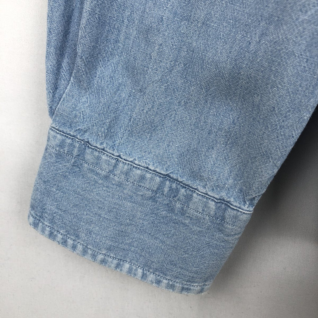 Ralph Lauren POLO by Ralph Lauren long sleeve button down shirt, men's XL size cotton Blue type light blue Vintage Second Hand