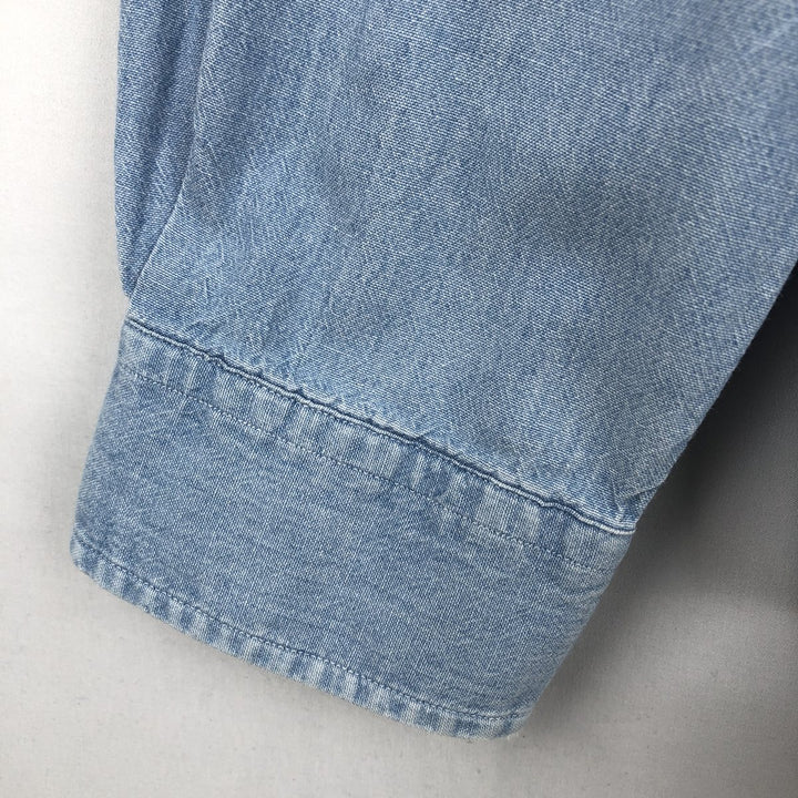 Ralph Lauren POLO by Ralph Lauren long sleeve button down shirt, men's XL size cotton Blue type light blue Vintage Second Hand