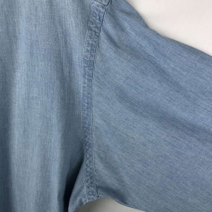 Ralph Lauren POLO by Ralph Lauren long sleeve button down shirt, men's XL size cotton Blue type light blue Vintage Second Hand