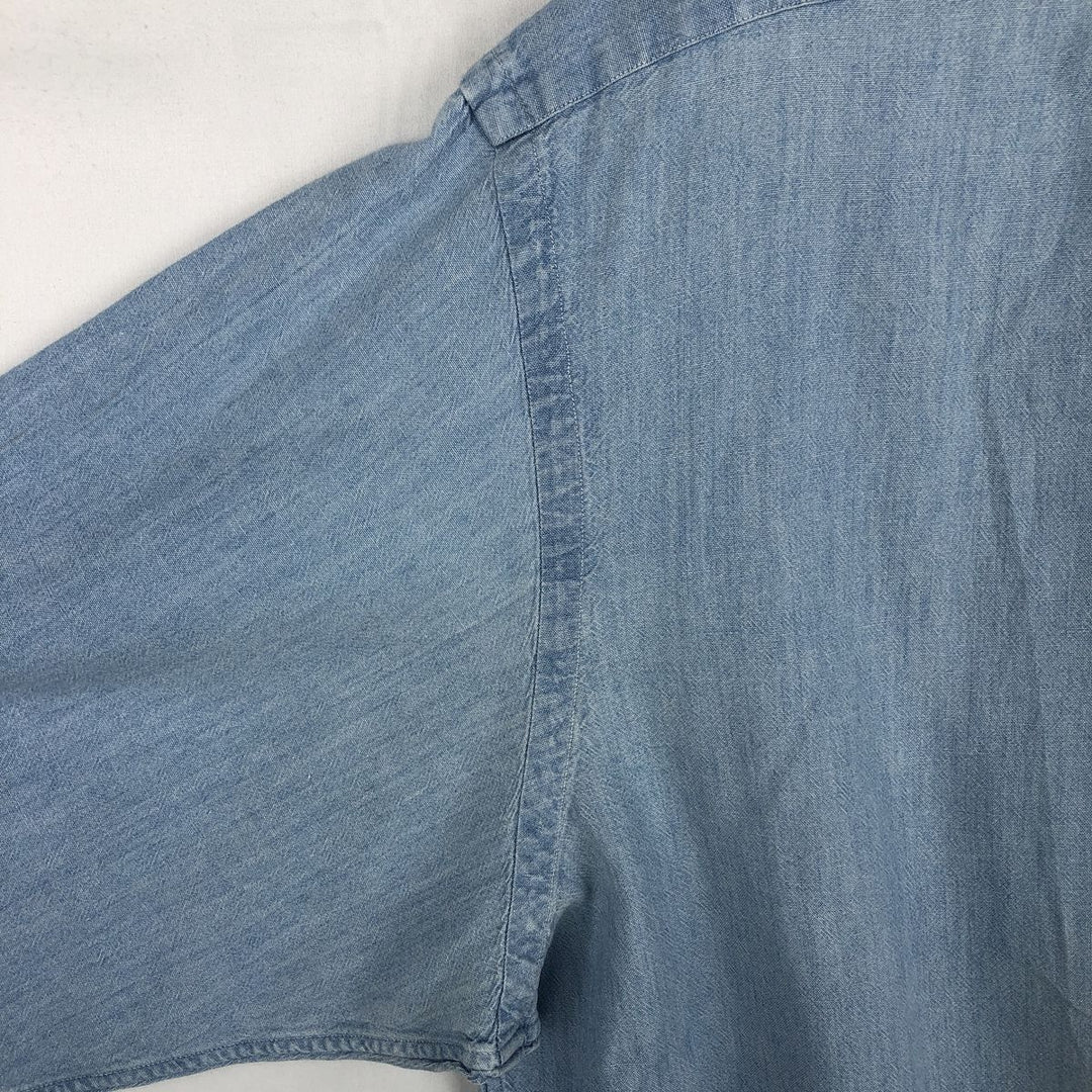 Ralph Lauren POLO by Ralph Lauren long sleeve button down shirt, men's XL size cotton Blue type light blue Vintage Second Hand