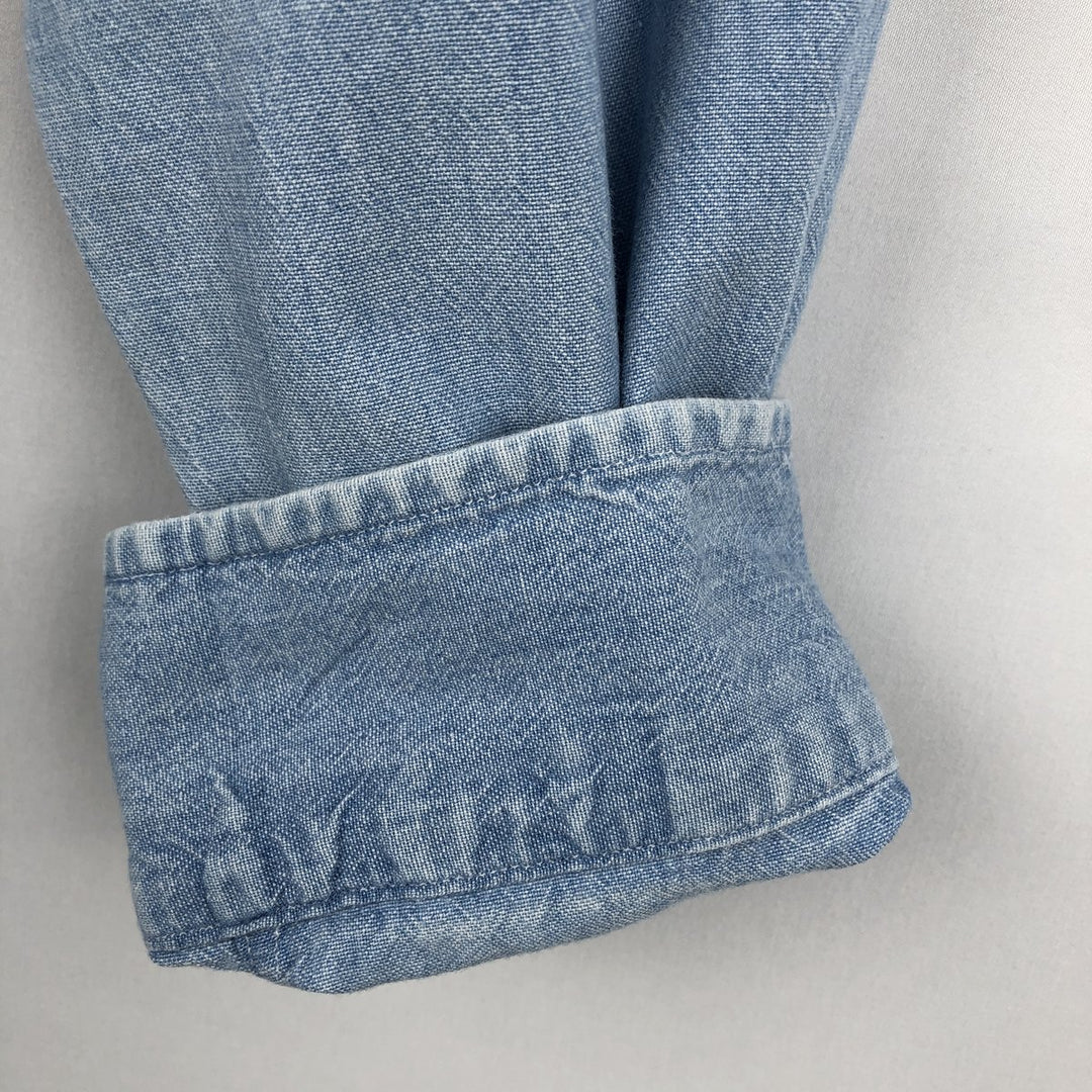 Ralph Lauren POLO by Ralph Lauren long sleeve button down shirt, men's XL size cotton Blue type light blue Vintage Second Hand