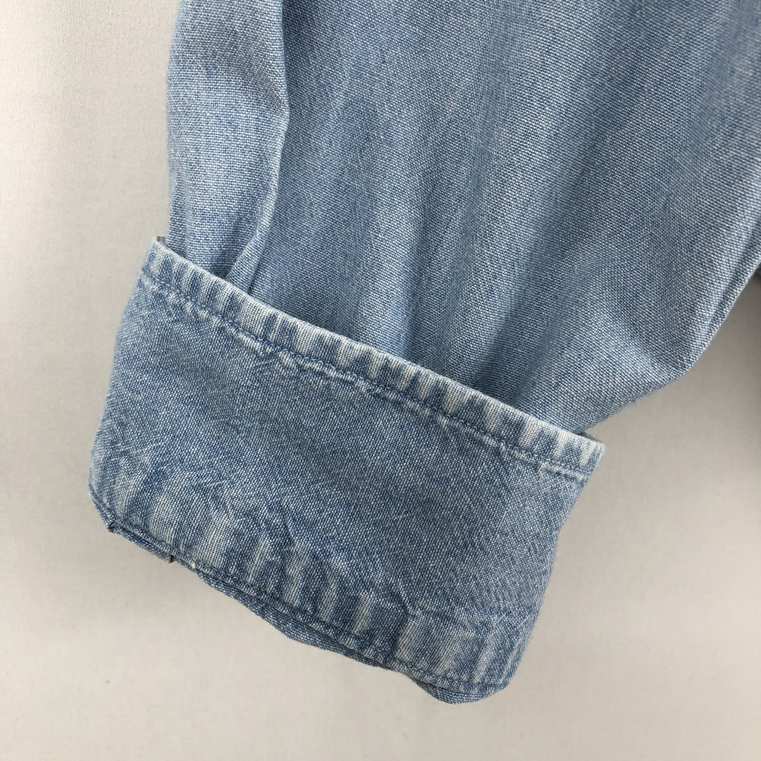 Ralph Lauren POLO by Ralph Lauren long sleeve button down shirt, men's XL size cotton Blue type light blue Vintage Second Hand